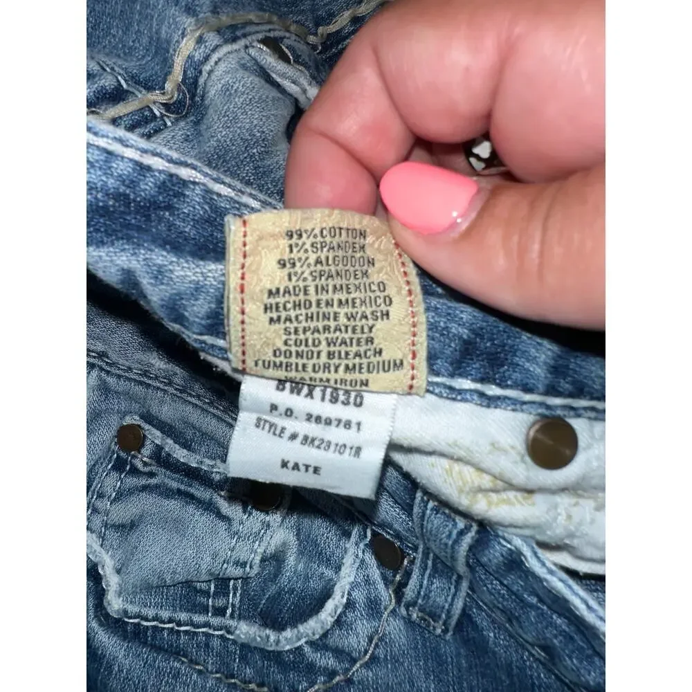 BKE Denim Kate Bootcut Jeans Women’s 30x31.5 Distressed Y2K Medium Wash - Picture 5 of 10
